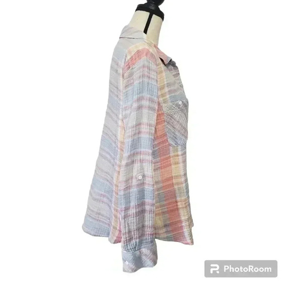 Sanctuary X Revolve Plaid Gauzy Tomboy Button Front Shirt - Picture 4 of 8